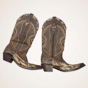 Pistolero  Men Cowboy Boots  Snakeskin & Cow Hide Leather